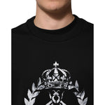 Dolce & Gabbana Black Cotton DG Logo Crew Sweatshirt Sweater TSH90785-54