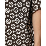 Dolce & Gabbana Brown White DG Logo Short Hoodie Sweater TSH91201-52