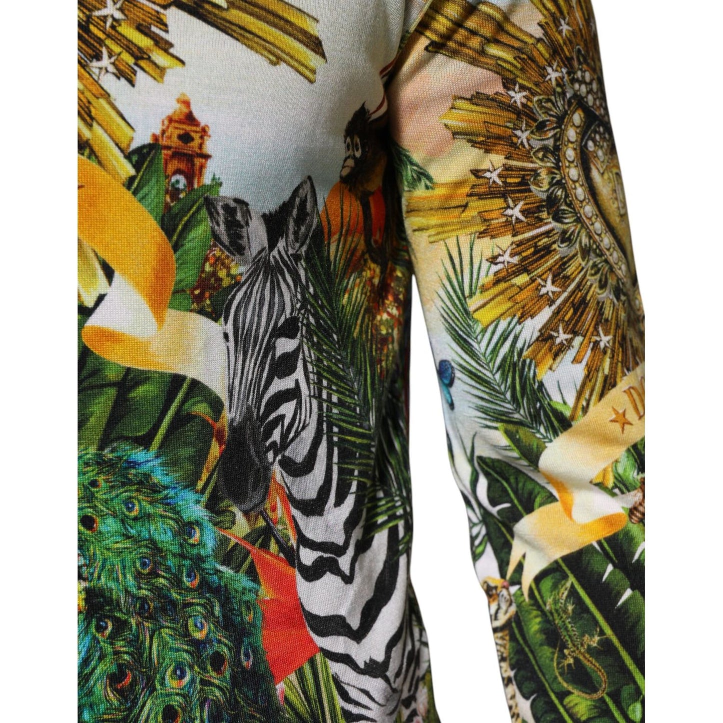 Dolce & Gabbana Tropical Heart Crown Silk Pullover Sweater TSH91261-48