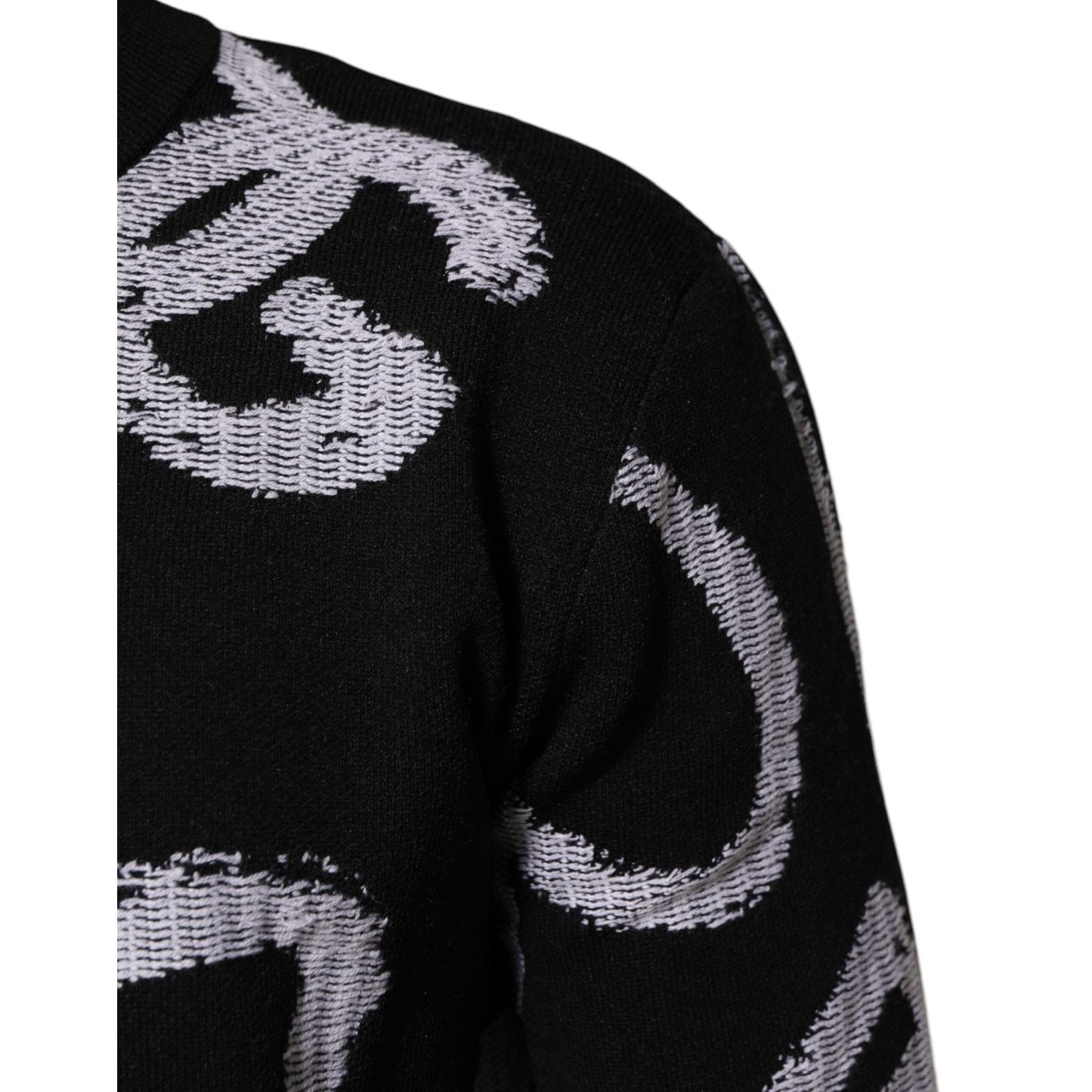 Dolce & Gabbana Black Nylon Wool Heart Print Pullover Sweater TSH91269-XS