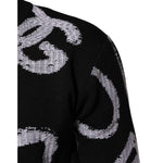 Dolce & Gabbana Black Nylon Wool Heart Print Pullover Sweater TSH91269-XS