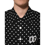Dolce & Gabbana Black Polka Dot Short Sleeves Collared Polo T-shirt TSH90581-S