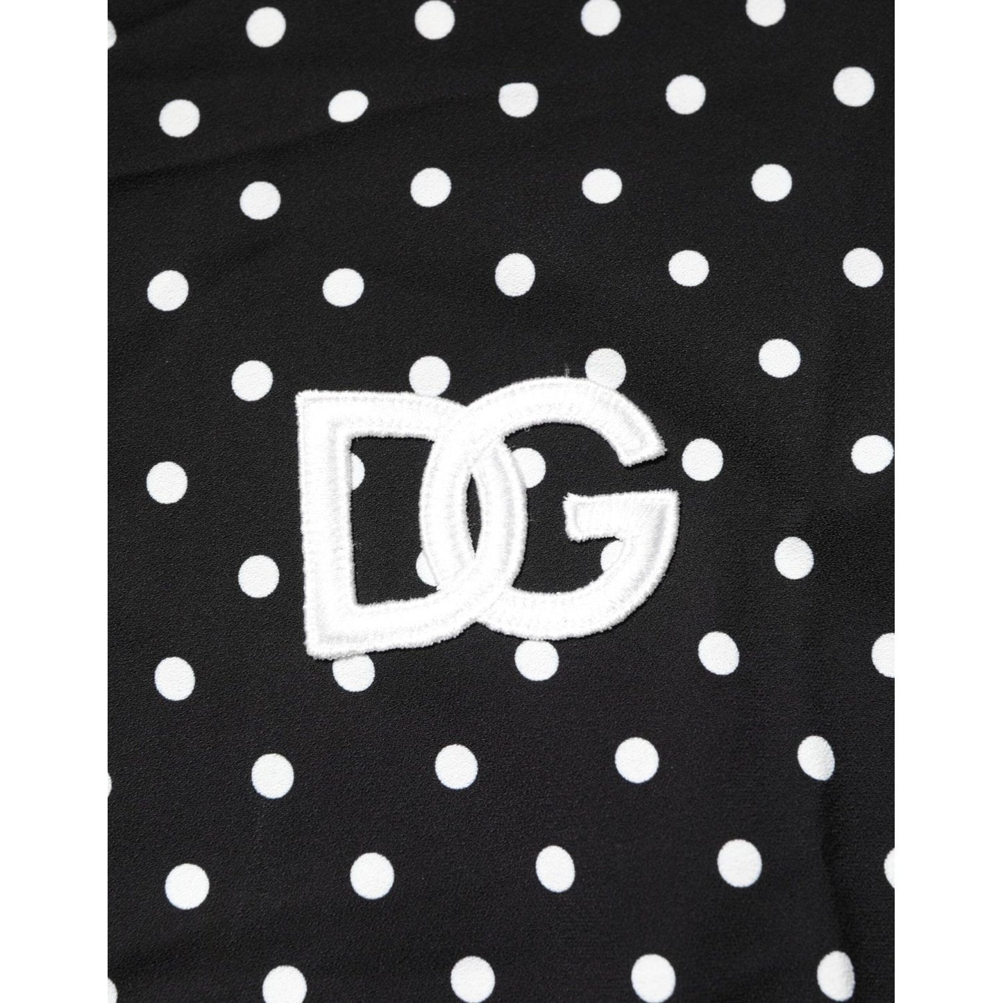Dolce & Gabbana Black Polka Dot Short Sleeves Collared Polo T-shirt TSH90581-S