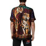 Dolce & Gabbana Multicolor Silk Tiger Print Hawaiian T-shirt TSH90797-37