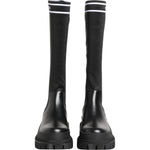 Dolce & Gabbana Black White Polyester Socks High Boots Shoes LA12767-39