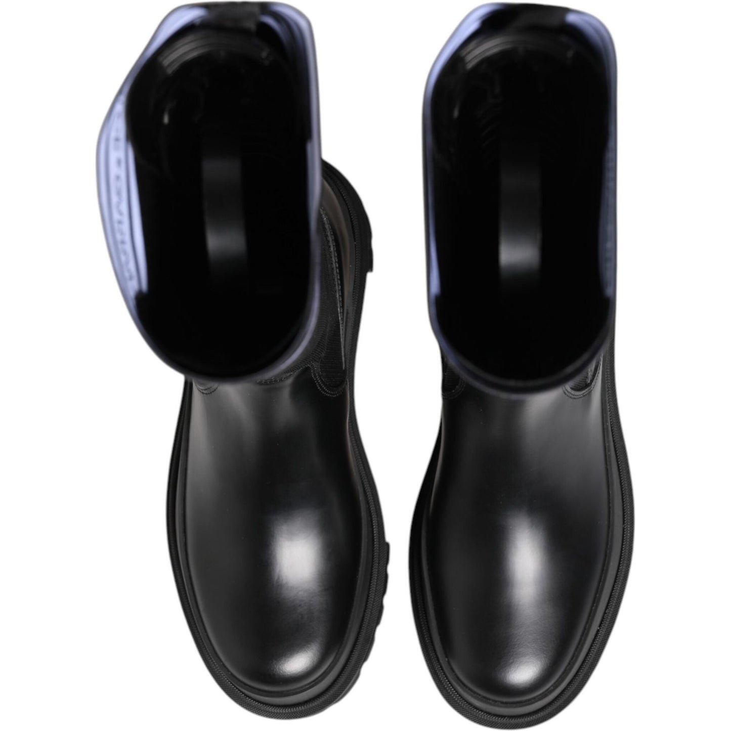 Dolce & Gabbana Black White Polyester Socks High Boots Shoes LA12767-39