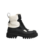 Dolce & Gabbana Black White Padded Mid Calf Lace Up Boots Shoes LA12813 -39