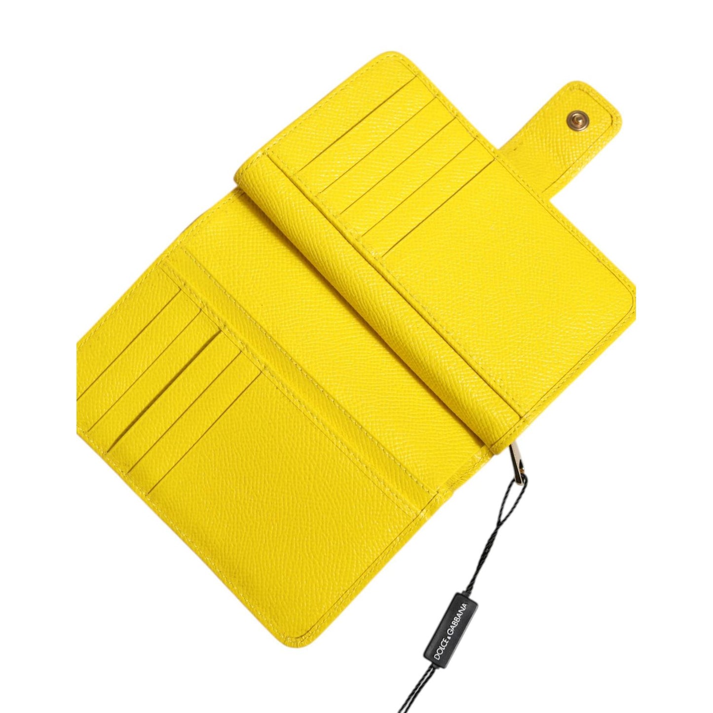 Dolce & Gabbana Yellow Leather Bifold Continental Clutch Wallet BAG4711