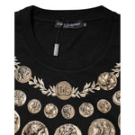 Dolce & Gabbana Black Coin Print Cotton Crew Neck T-shirt TSH91019-44