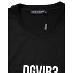 Dolce & Gabbana Black DG Vib3 Print Cotton Crew Neck T-shirt TSH91022-44