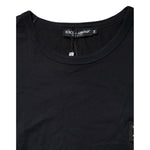 Dolce & Gabbana Dark Blue Logo Plaque Cotton Crewneck T-shirt TSH91039-54