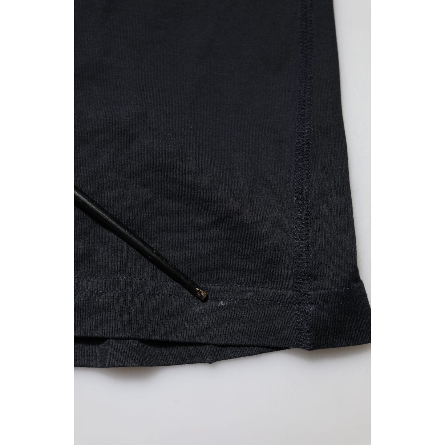 Dolce & Gabbana Dark Blue Logo Plaque Cotton Crewneck T-shirt TSH91039-54