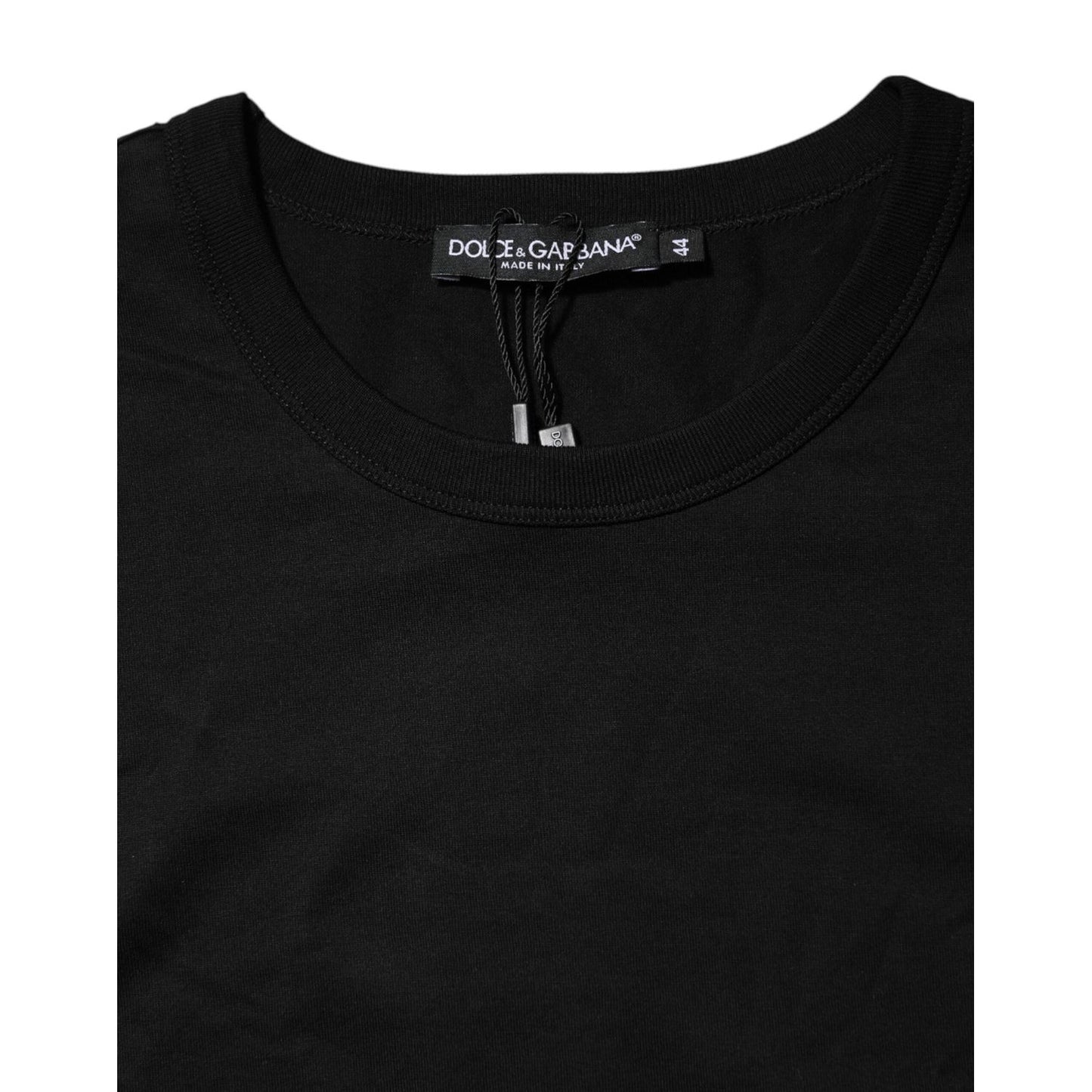 Dolce & Gabbana Black Cotton Crewneck Short Sleeves T-shirt TSH91042-44