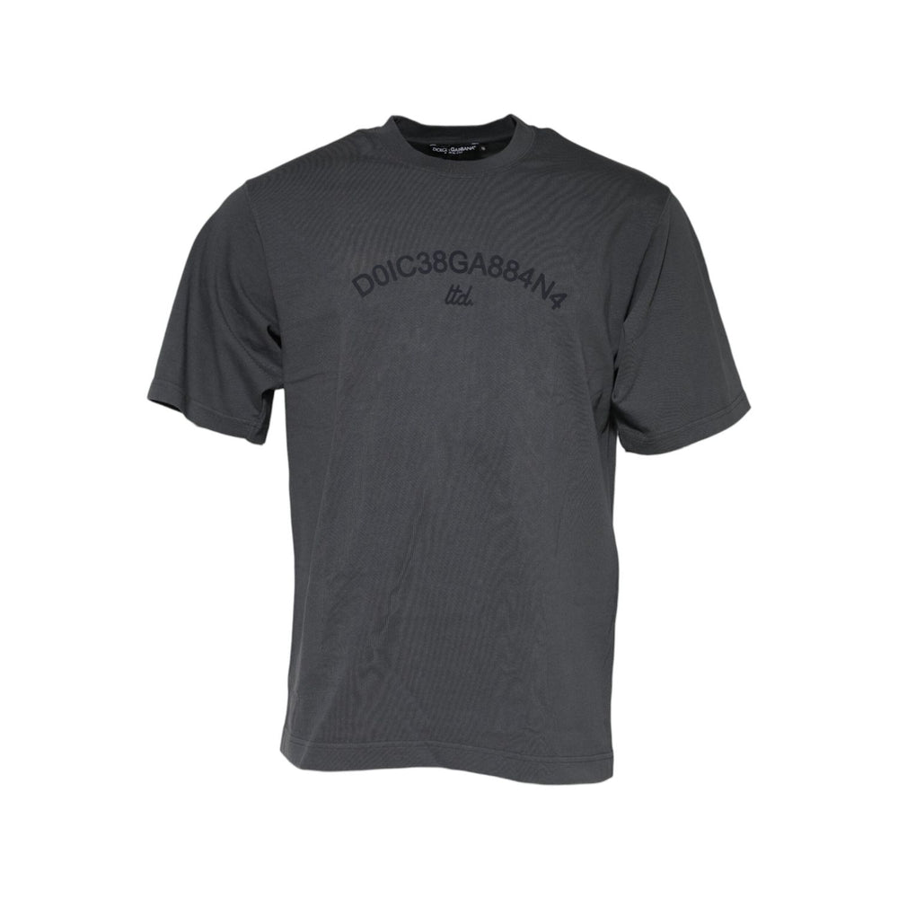 Dolce & Gabbana Gray Logo Graphic Cotton Crew Neck T-shirt TSH91048-48