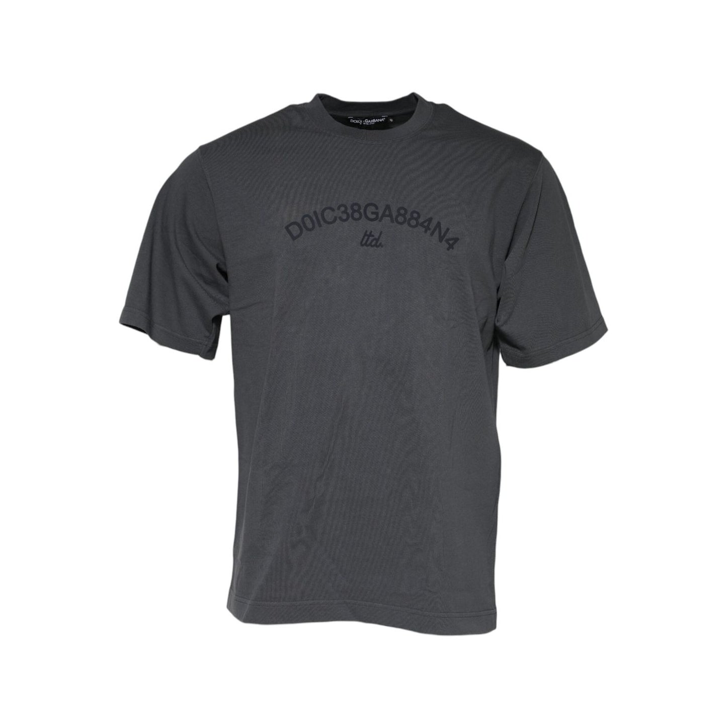 Dolce & Gabbana Gray Logo Graphic Cotton Crew Neck T-shirt TSH91048-48