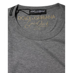 Dolce & Gabbana Gray Cotton Crew Neck Short Sleeves T-shirt TSH91055-48