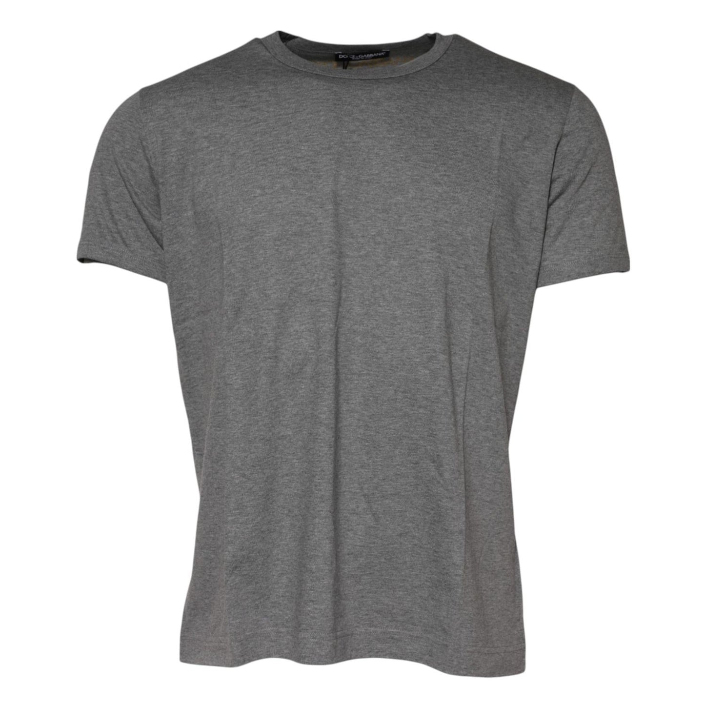 Dolce & Gabbana Gray Cotton Crew Neck Short Sleeves T-shirt TSH91055-48