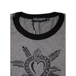 Dolce & Gabbana Gray Sacred Heart Cotton Crew Neck T-shirt TSH91057-52