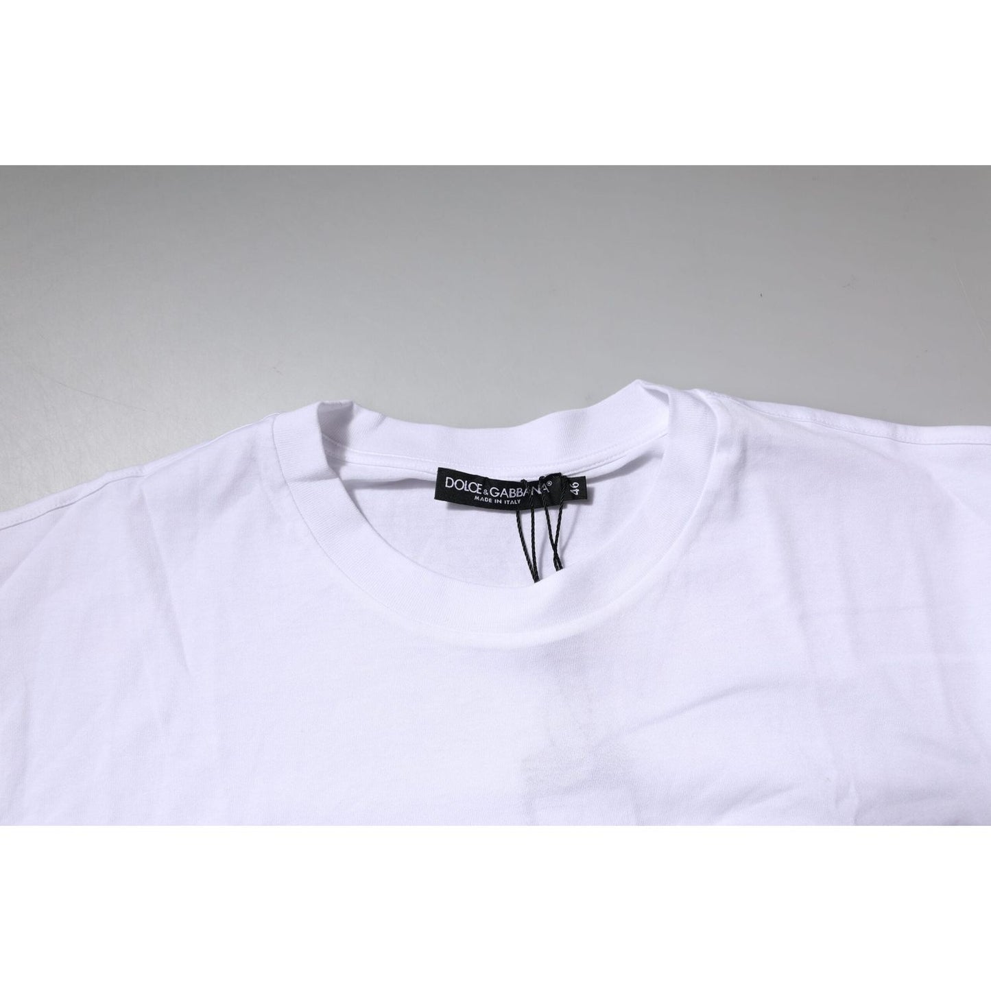 Dolce & Gabbana White Logo Crew Neck Short Sleeves T-shirt TSH91292-44