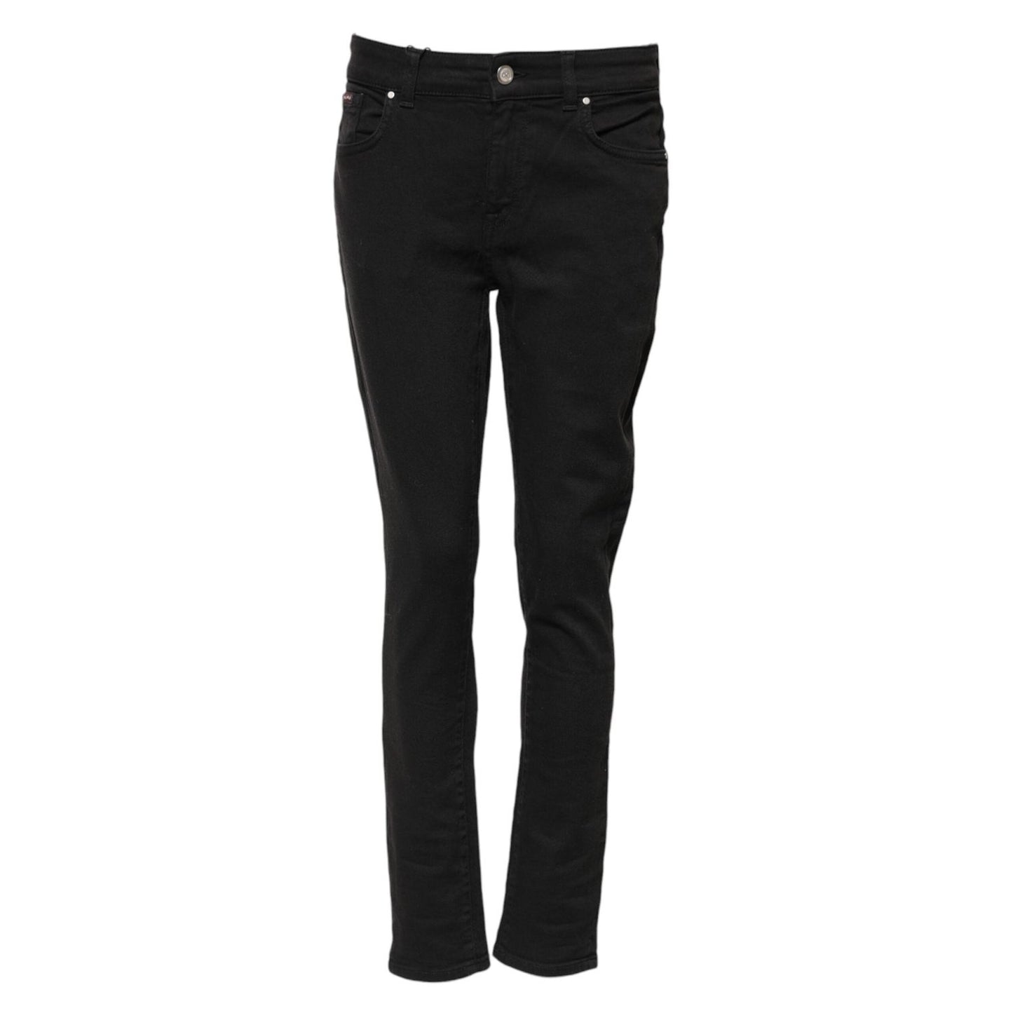 Dolce & Gabbana Black Cotton Skinny Mid Waist Denim Jeans PAN76544-42