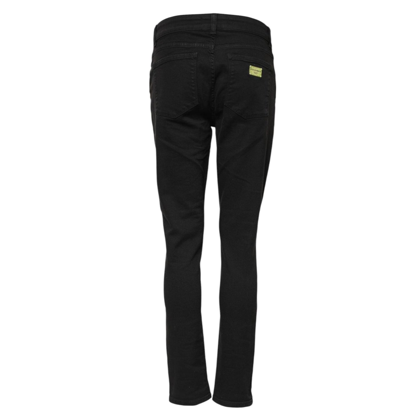 Dolce & Gabbana Black Cotton Skinny Mid Waist Denim Jeans PAN76544-42
