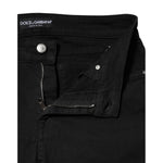 Dolce & Gabbana Black Cotton Skinny Mid Waist Denim Jeans PAN76544-42