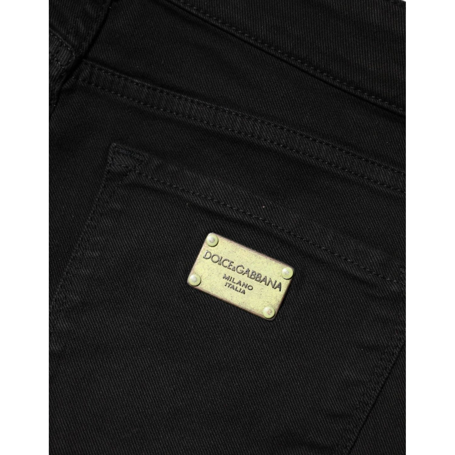 Dolce & Gabbana Black Cotton Skinny Mid Waist Denim Jeans PAN76544-42