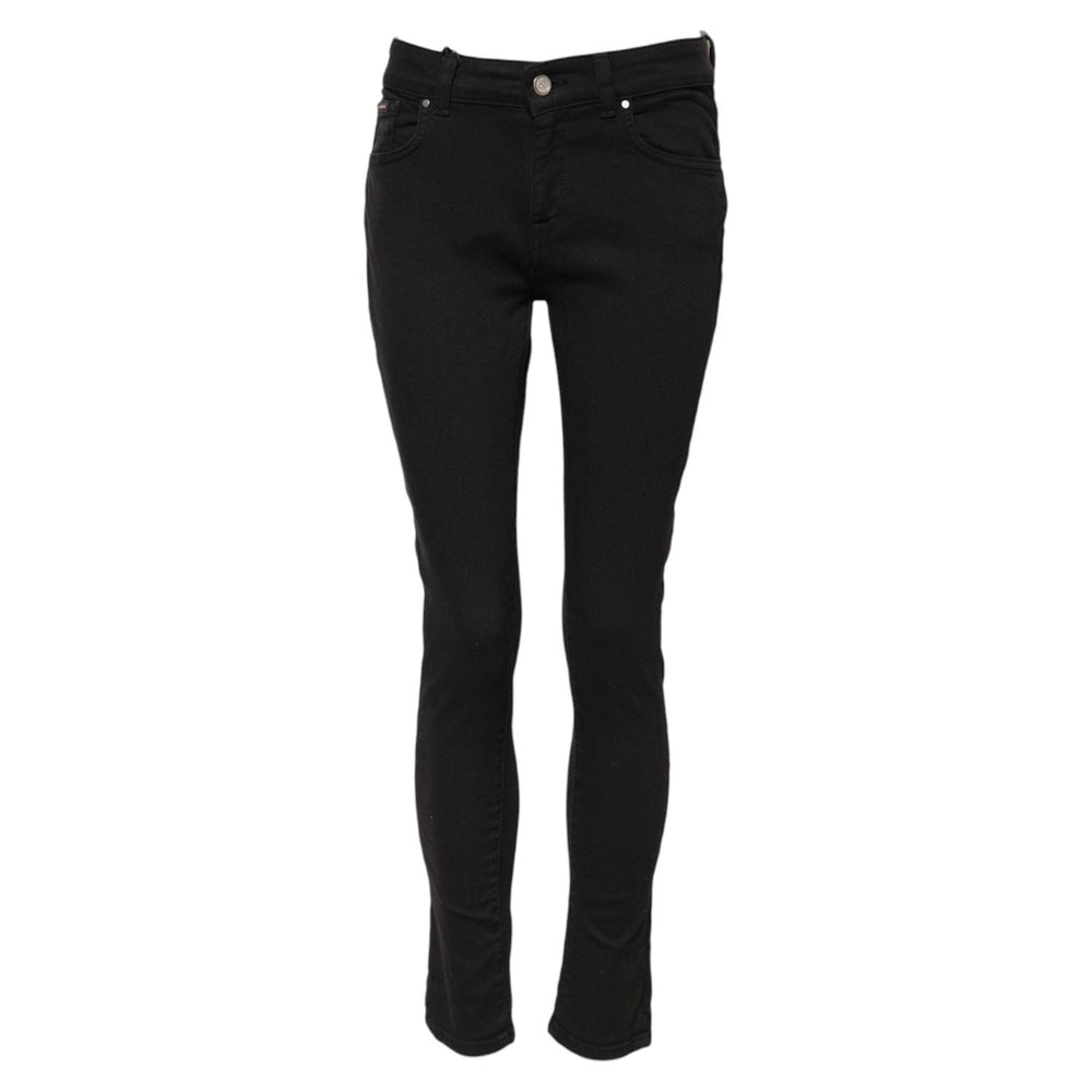 Dolce & Gabbana Black Cotton Skinny Mid Waist Denim Jeans PAN76546-38
