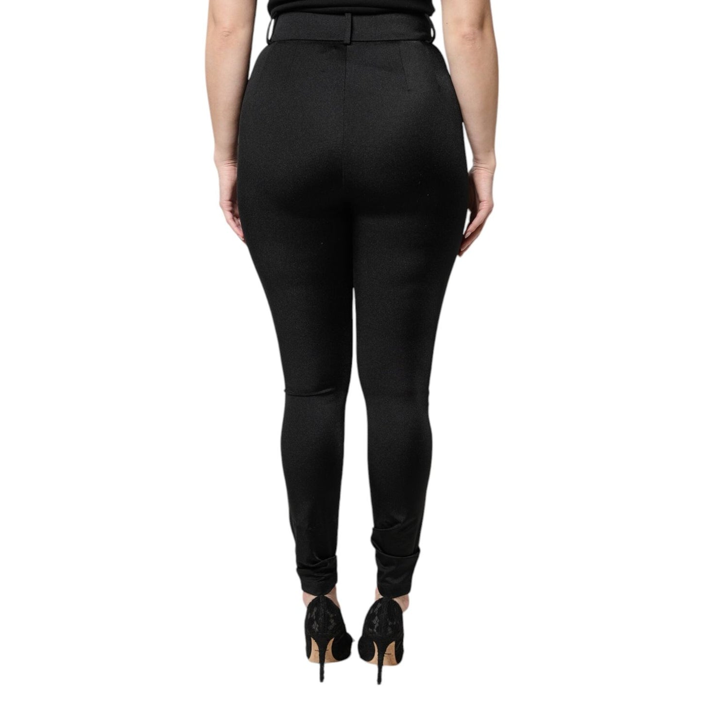 Dolce & Gabbana Black Nylon Leggings Stretch Pants PAN76751-48