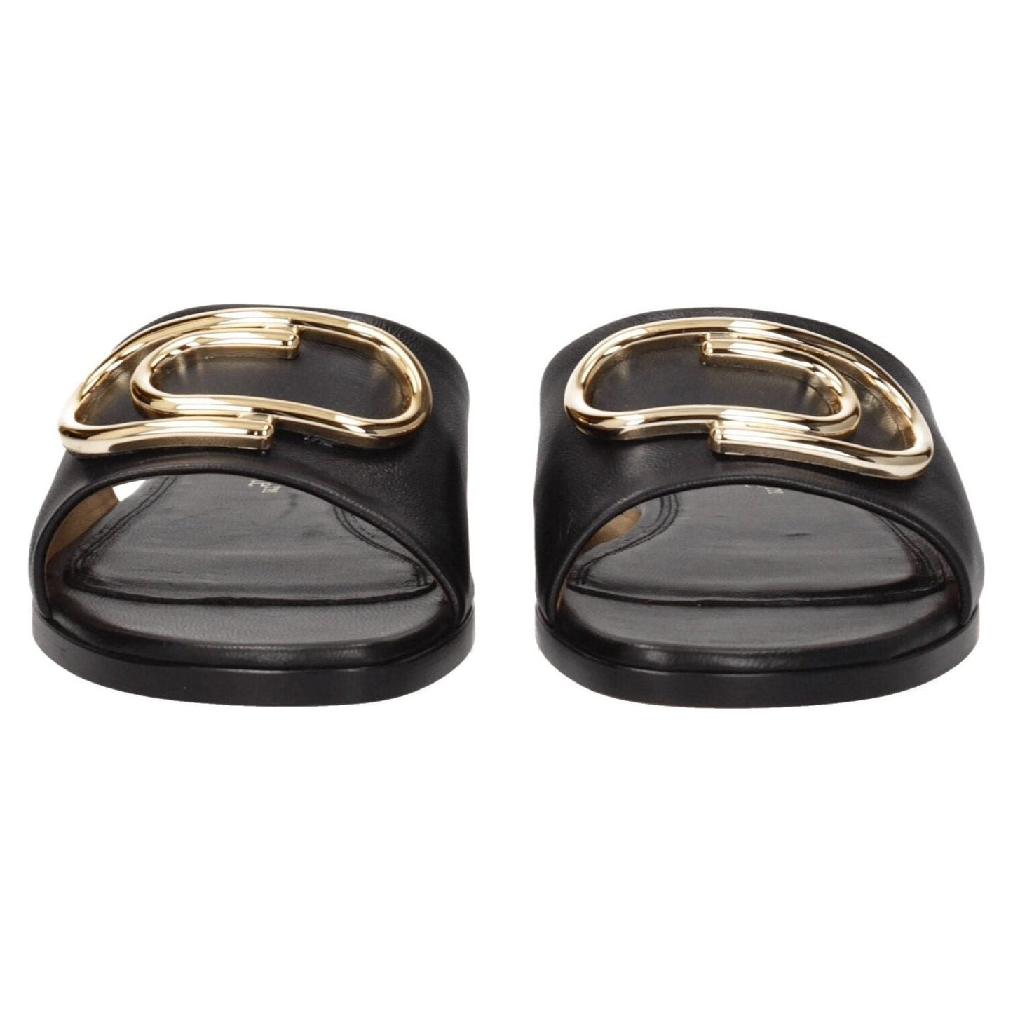 Off-White Black Leather Slippers Sandals OF-8547326165257-EU36/US6