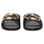 Off-White Black Leather Slippers Sandals OF-8547326165257-EU36/US6