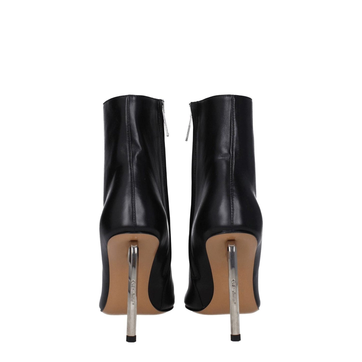Off-White Black Leather Ankle Boots