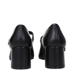 Stuart Weitzman Black Leather Mid Heel Pumps