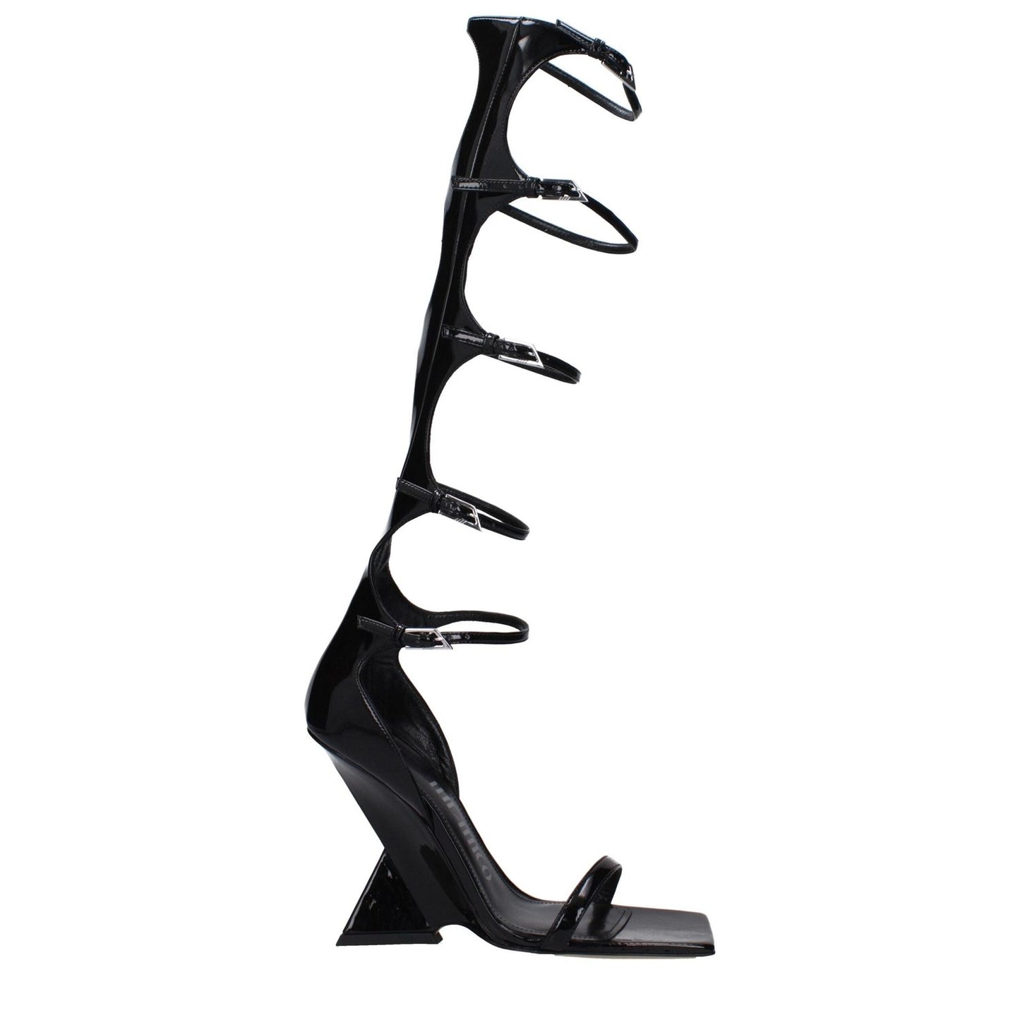 The Attico Black Leather Stiletto Heels Sandals TH-10031460122889-EU38/US8