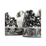 Dolce & Gabbana White Crystal Logo Portofino Sneakers Shoes MV7048-40