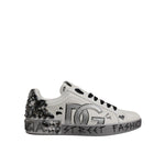 Dolce & Gabbana White Crystal Logo Portofino Sneakers Shoes MV7048-40