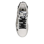 Dolce & Gabbana White Crystal Logo Portofino Sneakers Shoes MV7048-40