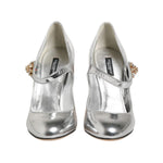 Dolce & Gabbana Silver Chandelier Sculpted Heel Mary Jane Pump Shoes LA12741-39
