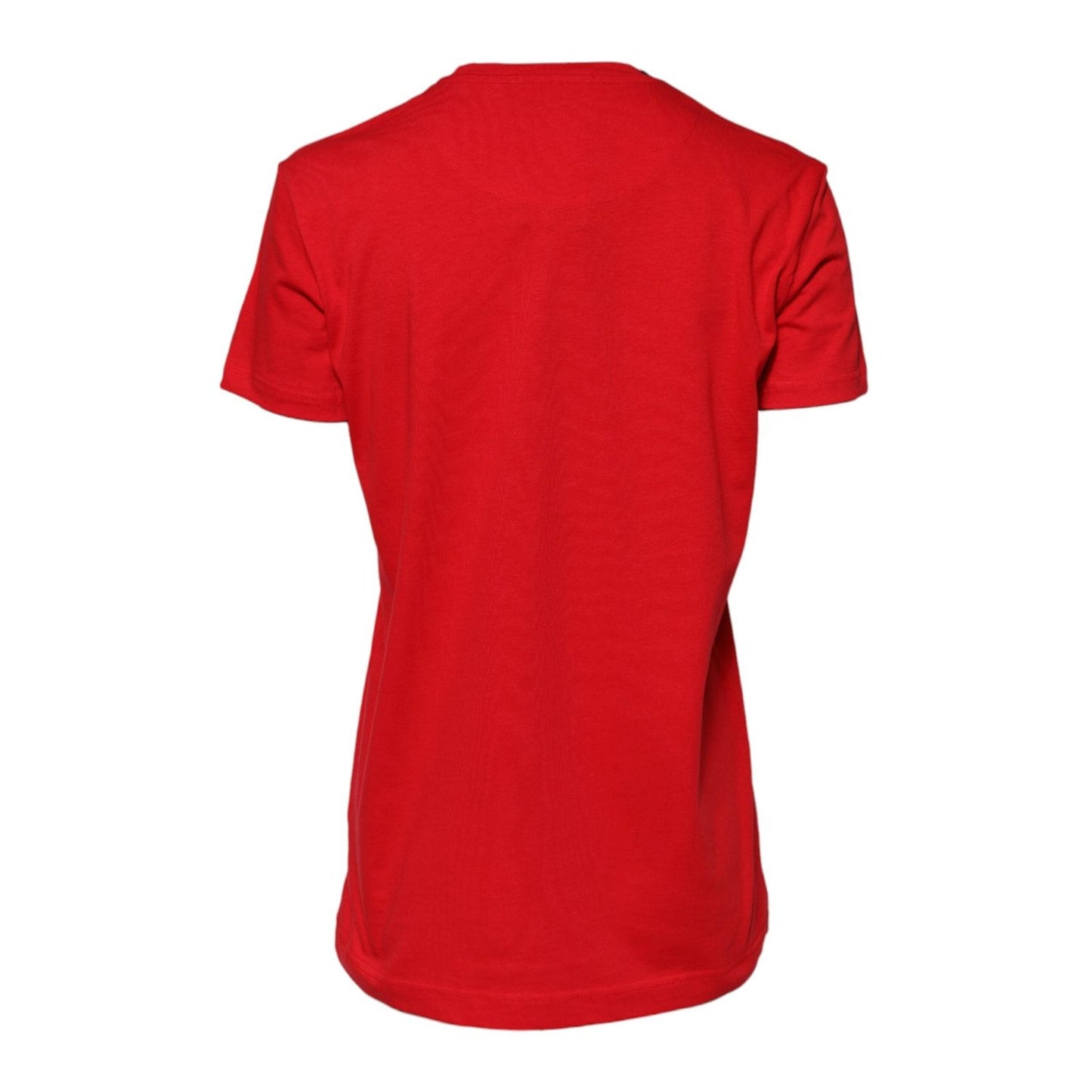 Dolce & Gabbana Red Plain Short Sleeves Crew Neck Top T-shirt TSH90725-40