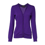 Dolce & Gabbana Purple Wool Knit V-neck Cardigan Sweater TSH90727-46