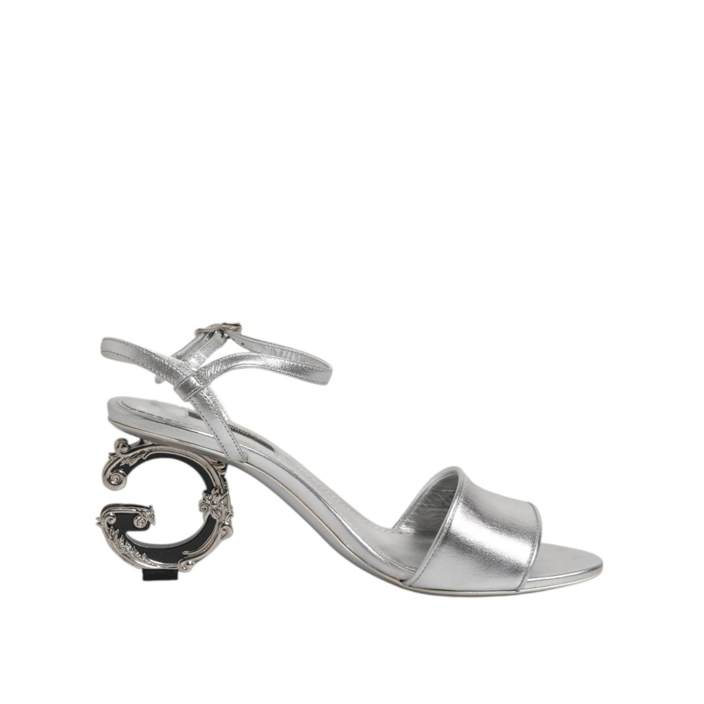 Dolce & Gabbana Silver KEIRA Heels Ankle Strap Sandals Shoes LA12833-35.5