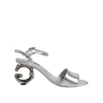 Dolce & Gabbana Silver KEIRA Heels Ankle Strap Sandals Shoes LA12833-35.5