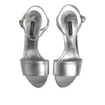 Dolce & Gabbana Silver KEIRA Heels Ankle Strap Sandals Shoes LA12833-35.5