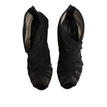 Dolce & Gabbana Black Mesh Stiletto Heels Ankle Boots Shoes LA12854-38