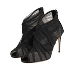 Dolce & Gabbana Black Mesh Stiletto Heels Ankle Boots Shoes LA12854-38