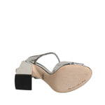 Dolce & Gabbana Silver Leather T-strap Heels Sandals Shoes LA12870-36