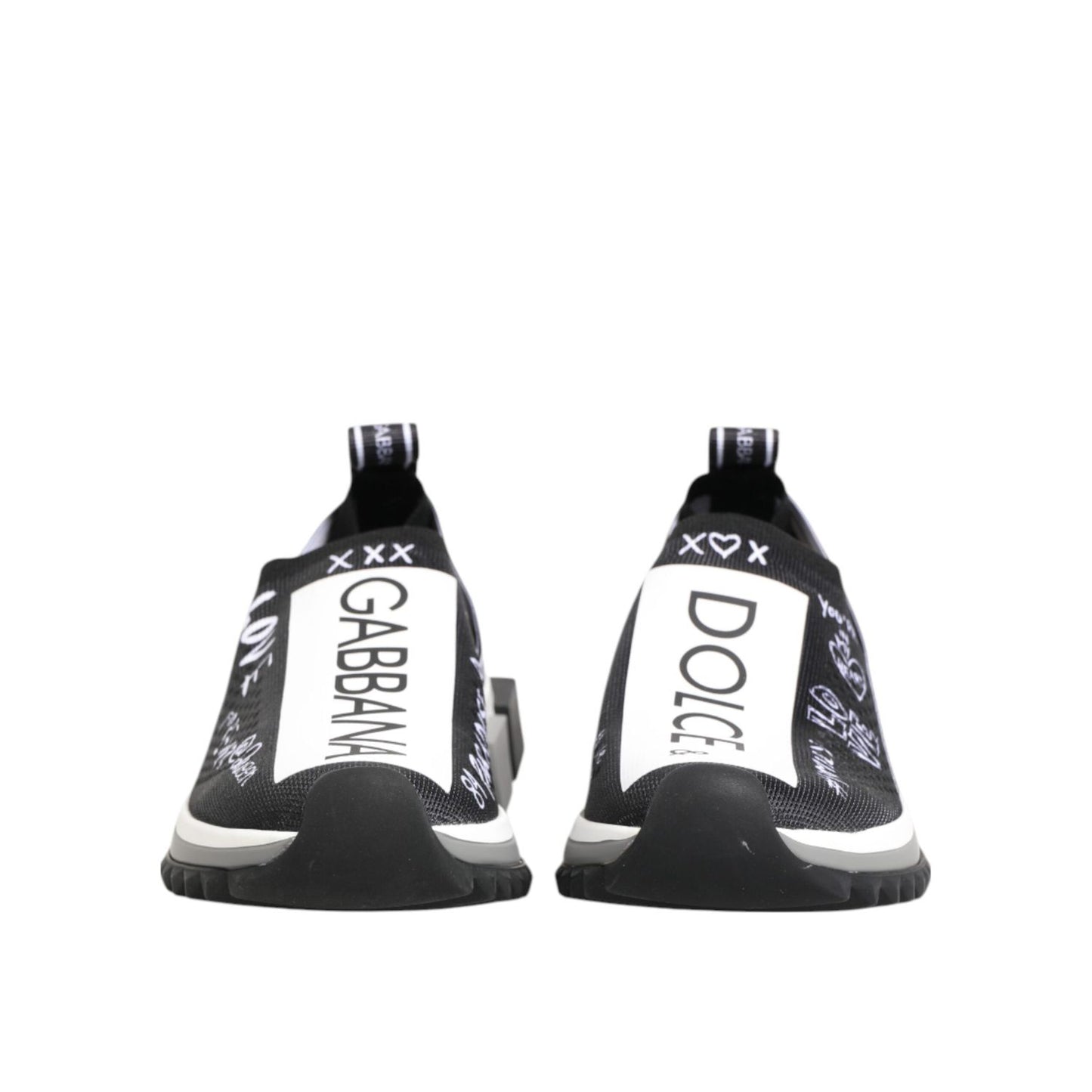 Dolce & Gabbana Black White Sorrento Low Top Sneakers Shoes LA12753-35.5