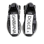 Dolce & Gabbana Black White Sorrento Low Top Sneakers Shoes LA12753-35.5