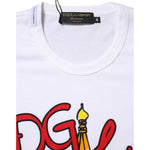 Dolce & Gabbana White DG Loves Moscow Cotton Crew Neck T-shirt TSH90698-36