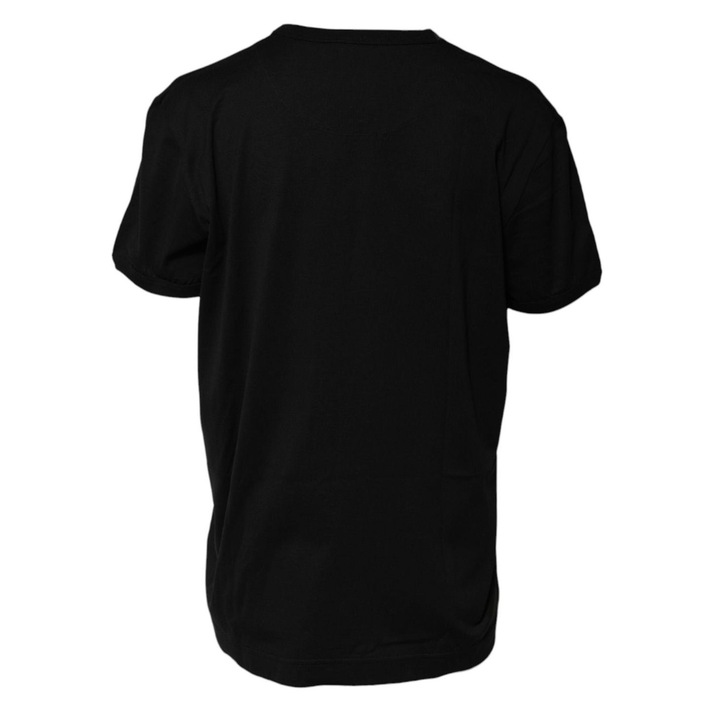 Dolce & Gabbana Black Cotton Goodluck Tee Crew Neck T-shirt TSH90702-46